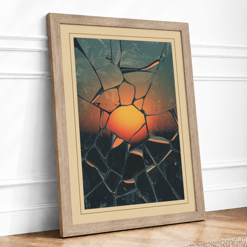 Sunburst Through Ice Geometric - Print, A2 - 59.4 x 42.0 cm, Oak