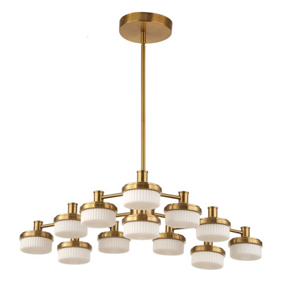 Lustre en laiton à DEL 12 ct Uttermost