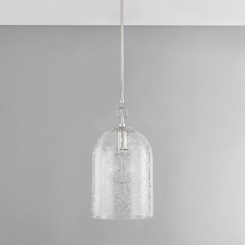 Luminaire suspendu 1 lumière Belleville, H 29,25 po x l 10 po x P 10 po, Nickel poli