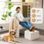 Fauteuil demi-tonneau rembourré moderne avec rangement Ottonman-2040702428