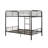 Bristol Gunmetal Finish F/F Bunk Bed, Convertible With Reversible Front , Metal Tube Slats In Slat System, Full - Length Guard Rail On Top 6 Inch Recommended Mattress Height For Top, 38 Between
