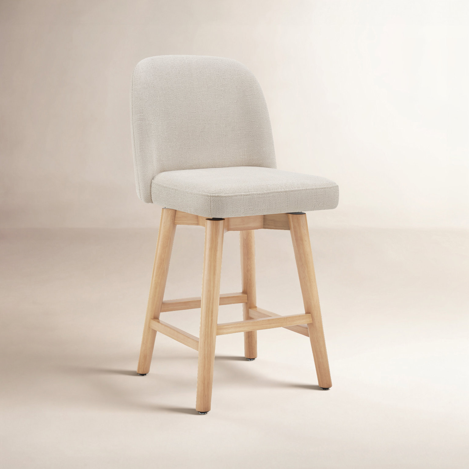 Becki Owens for Joss & Main 17" Swivel Bar Stool, Pacific Ecru Performance Chenille