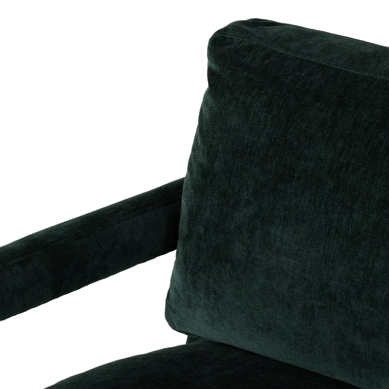 Marlane Upholstered Swivel Armchair, Emerald Worn Velvet