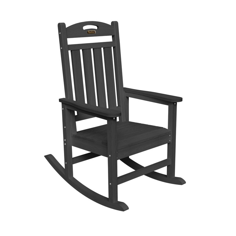 Chaise berçante pour foyer en PEHD, Noir