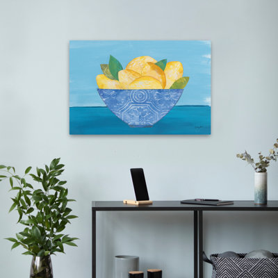 Blue And Bowl Lemon Elegance Art