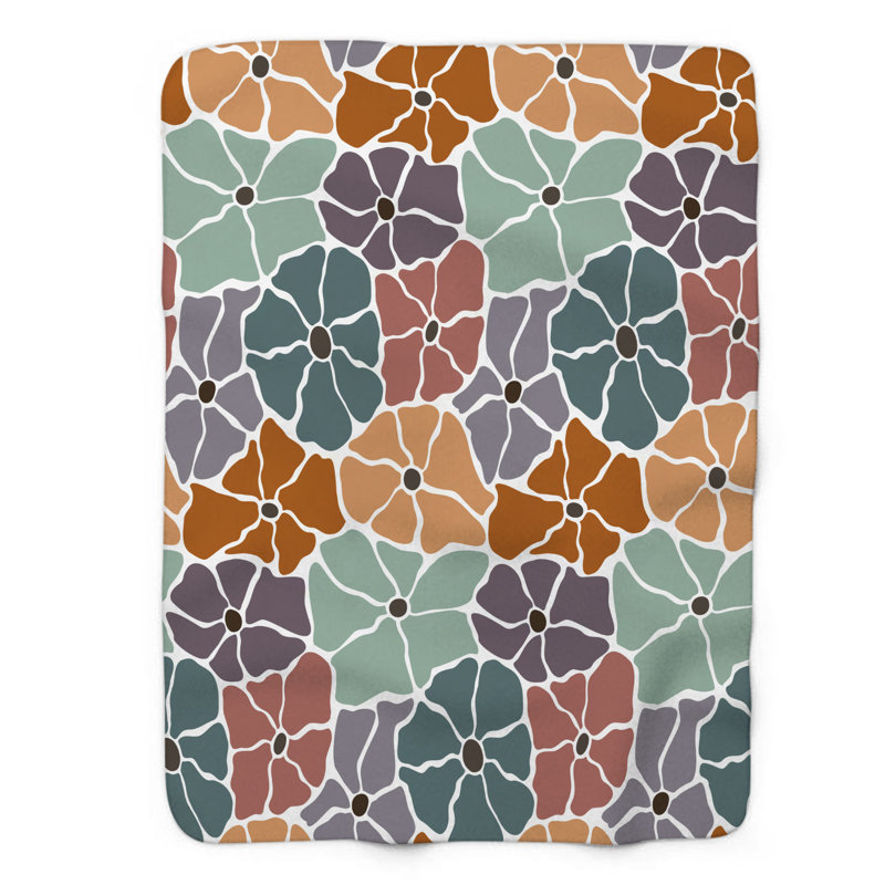 Motif floral abstrait - couverture de qualité supérieure 1 pièce, L 50 po x L 60 po