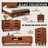 Acacia Elara Walnut Wood TV Stand for TVs up to 80", Solid Wood Walnut Media Console Entertainment Center with Storage Cabinet and Cable Management-1686219965