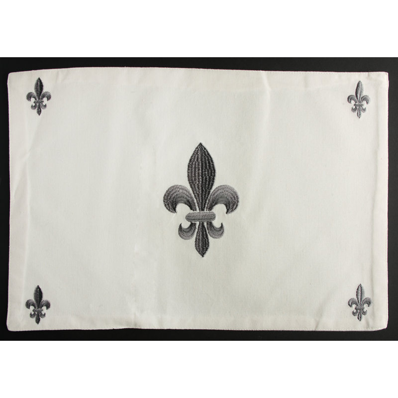 Napperon en coton 18 po Alondra, Gris
