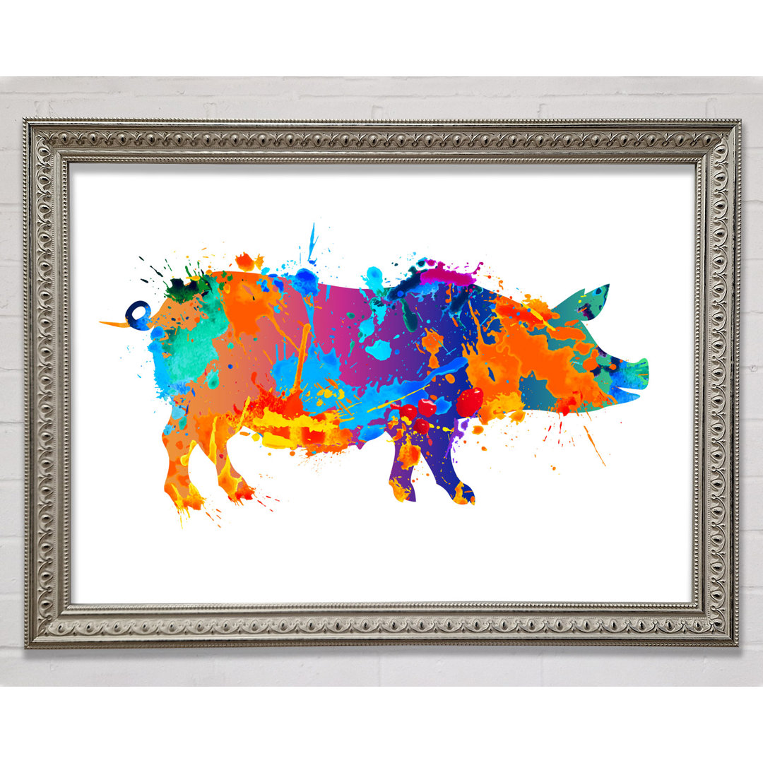 Colour Splash Pig - Einzelner Bilderrahmen Kunstdrucke