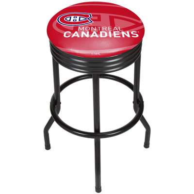 NHL Swivel Upholstered Counter Stool with Metal Frame