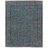 Rock My Classics Wool Oriental Area Rug in Blue/Green/Purple