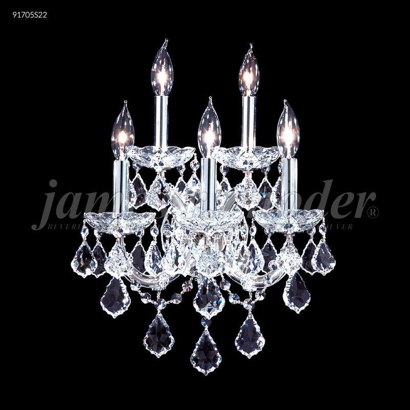 Maria Theresa Grand 5 - Light Candle Wall Light, Silver