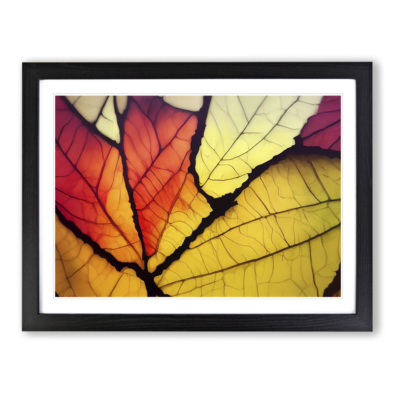 Flashy Leaf - Single Picture Frame Print, Black Framed, 46cm H x 64cm W x 2cm D