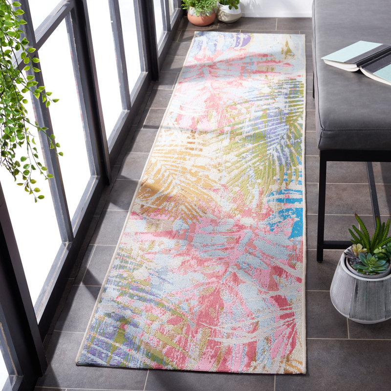 Liddle Performance Floral Indoor/Outdoor Area Rug, Runner 2' x 8'