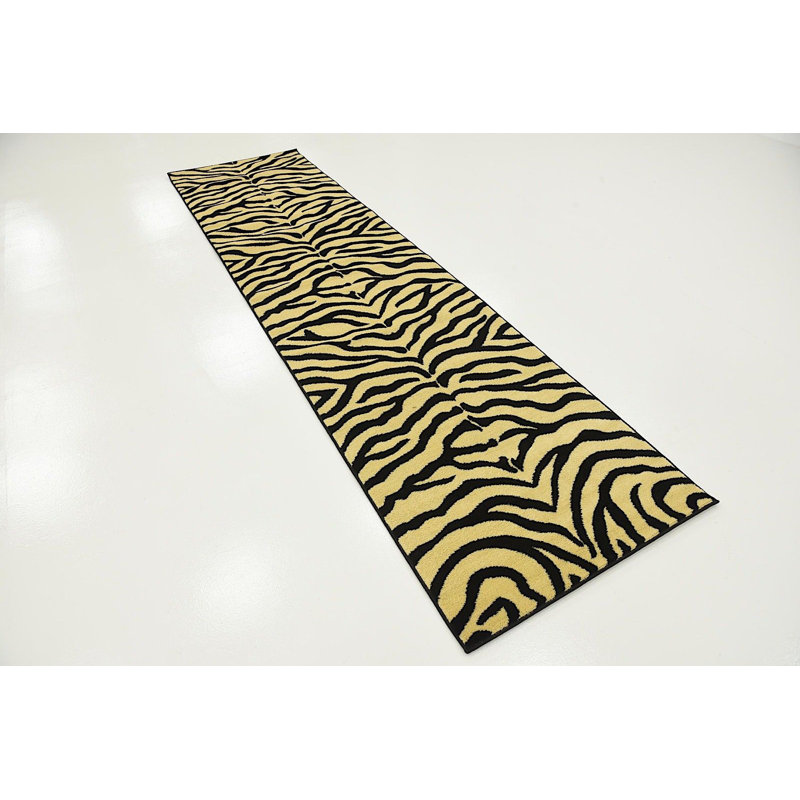 Tapis crème à imprimé animalier Testerman, Tapis de couloir 2 pi 7 po x 10 pi