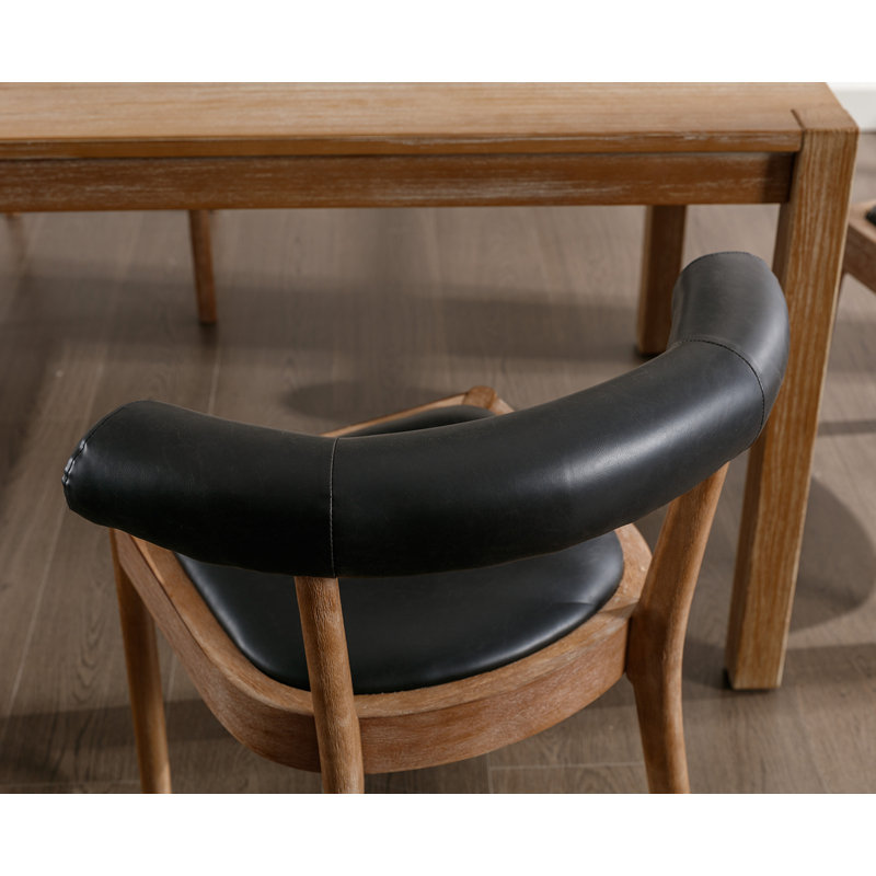 Janosh Solid Back Side Chair, Black