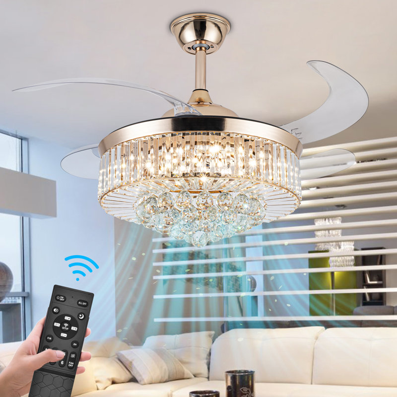 Keja 42'' Ceiling Fan with LED Lights, 42"