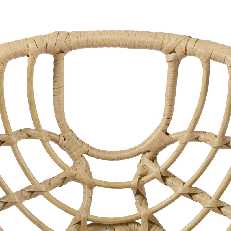  Ensemble de 2 chaises d'extérieur, tissu avec structure en fer robuste, sièges élégants et confortables pour patio, jardin ou balcon, rotin élégant et finition grise