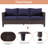 Sinkler 6 Piece Wicker Sofa Seating Group with Cushions and Rocking Swivel Chairs-873275102-873275096