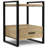 Riverside 22"W Solid Mango Wood Bedside Table with Large Drawer and Metal Frame