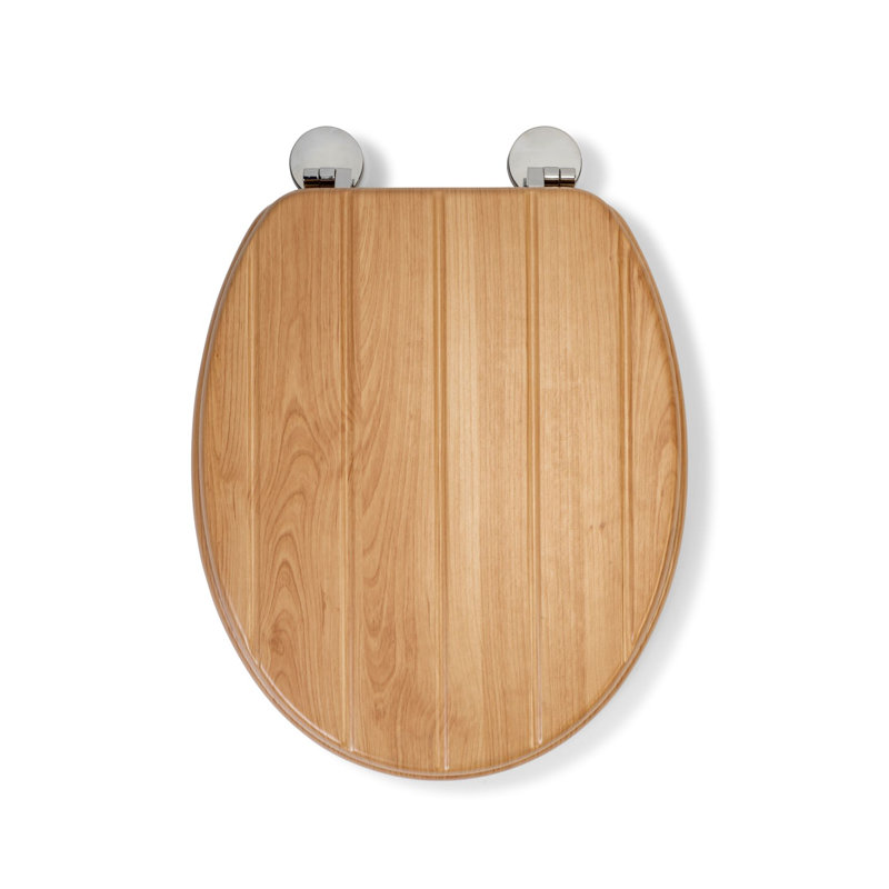 Oak Effect Wood Toilet Seat, Flexi-Fix Hinges (Tramonti)