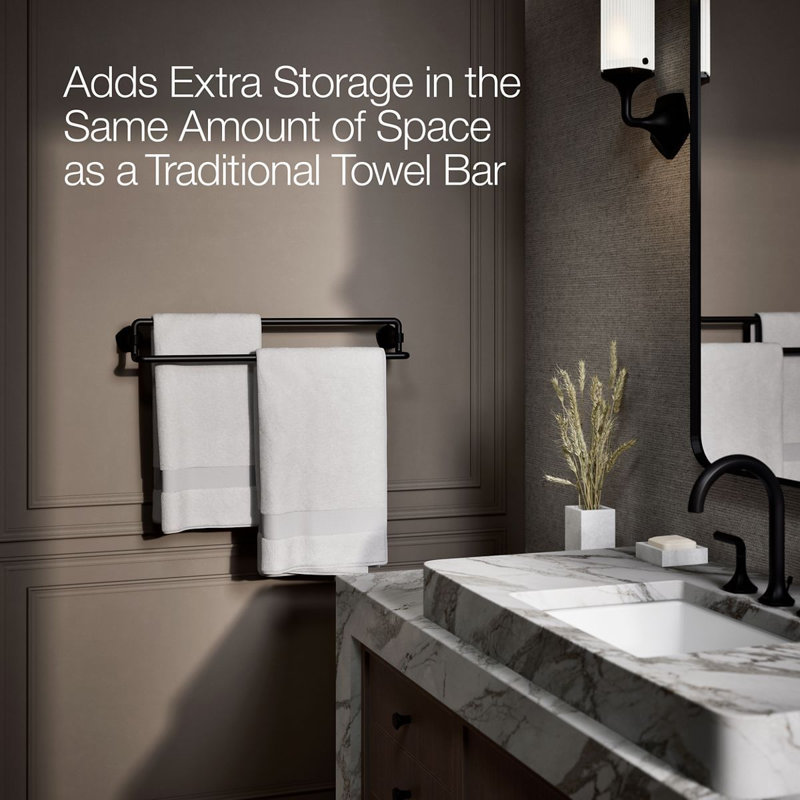 Occasion 24 In. Double Towel Bar, Matte Black