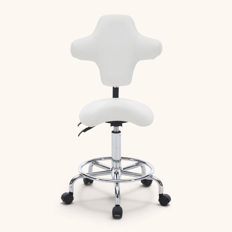 Chaise pivotante à hauteur réglable, tabouret ergonomique, White