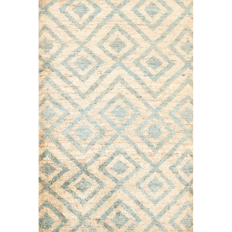 Tapis oriental géométrique marocain noué à la main 4 x 6