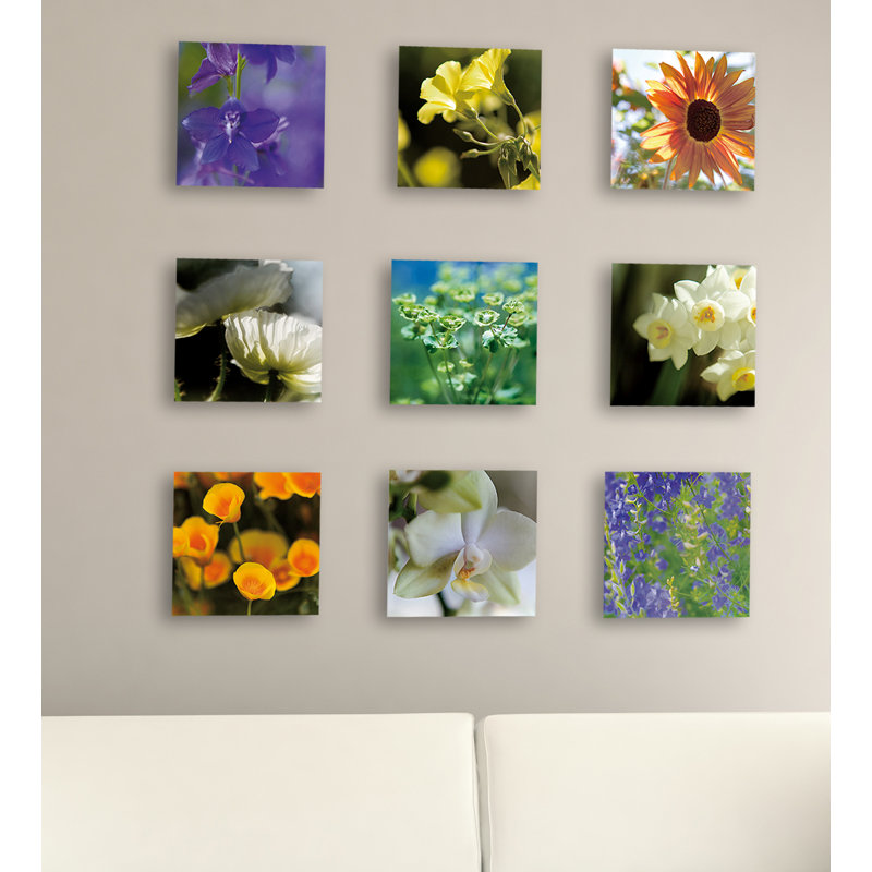 Fleur de photo, ensemble de 9 reproductions de photos sur toiles