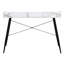 Bureau d'ordinateur, bureau personnel, ordinateur portable, tablettes de rangement, bureau de 48 po, stratifié aspect marbre blanc, métal noir, contemporain, moderne-813462240