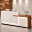 Bureau de réception moderne de 70,9 po avec éclairage DEL, tiroirs de rangement et armoire verrouillable, réception entièrement assemblée pour les espaces de bureau, de salon et commerciaux