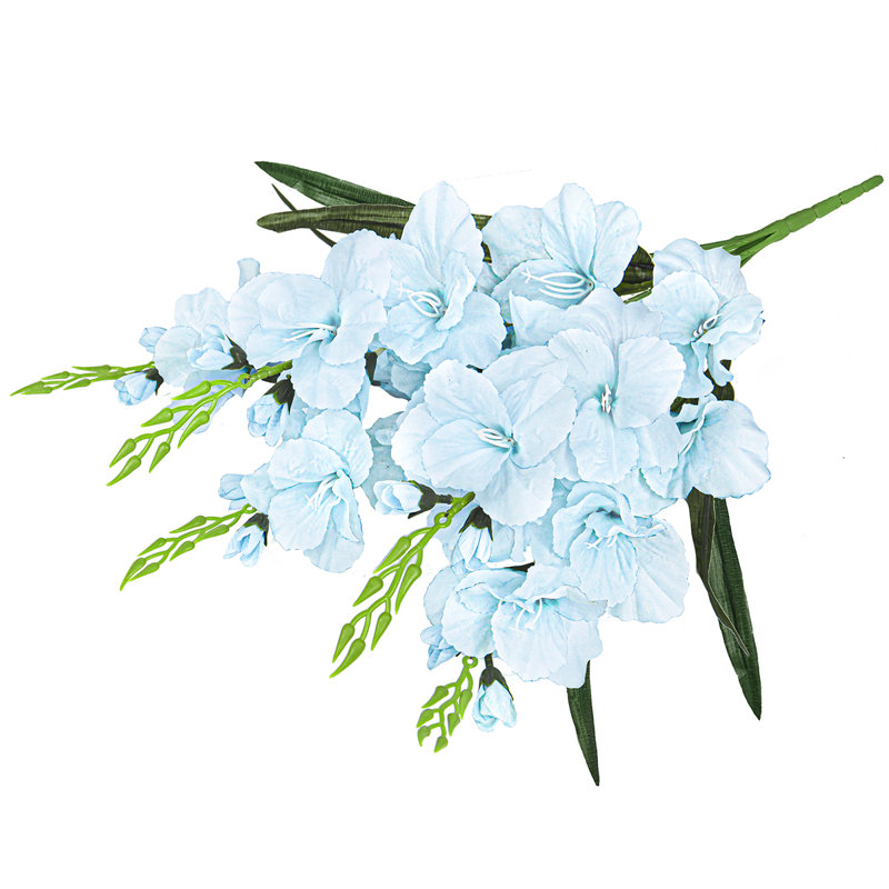 Artificial Gladiolus Flower Bush, Baby Blue