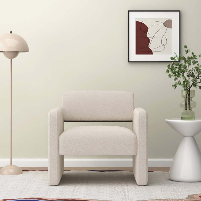 Chaise rembourrée confortable, Velours beige