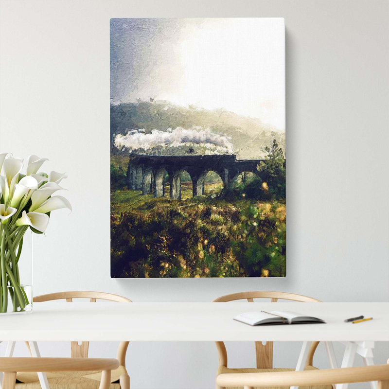 Steam Train Over Glenfinnan Viaduct - Wrapped Canvas, 50cm H x 35cm W x 3cm D