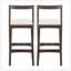 Tabouret d'intérieur en bois d'hévéa avec une finition foncée et un revêtement confortable, parfait pour les intérieurs modernes et classiques.-493505182