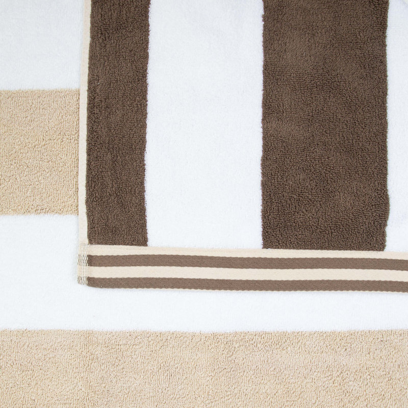 Aston & Arden Reversible Brown and Beige Cotton Beach Towel 30x70
