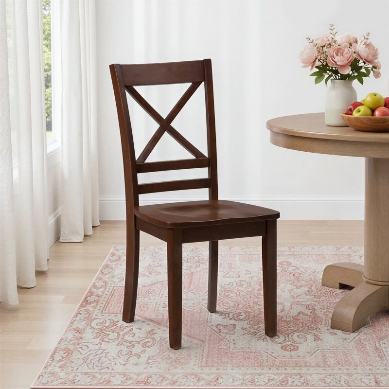 Chaise d'appoint en bois massif Brinson, Caramel