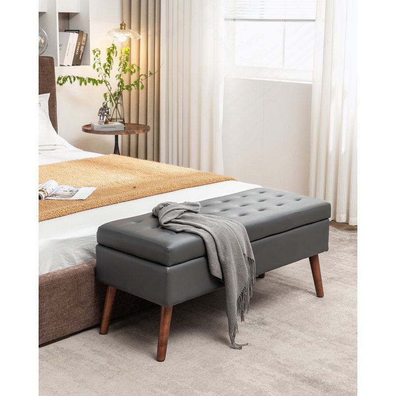 Banc de rangement avec banc de rangement pour chambre à coucher, Gris foncé, Brown