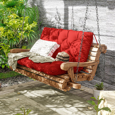 Coussin de banc d'extérieur 5 "pour 2 à 3 places, coussin de véranda imperméable avec dossier