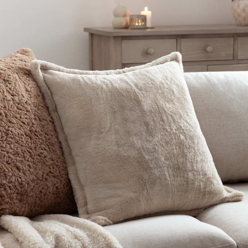 Kallu Cushion Cover Square Throw Cushion Cover, Cream, 55cm H x 55cm W