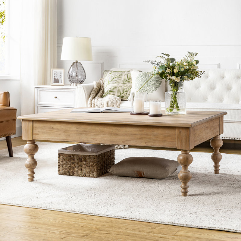 Aristidh Rectangular Lift Top Coffee Table with Storage Shelf, Natural