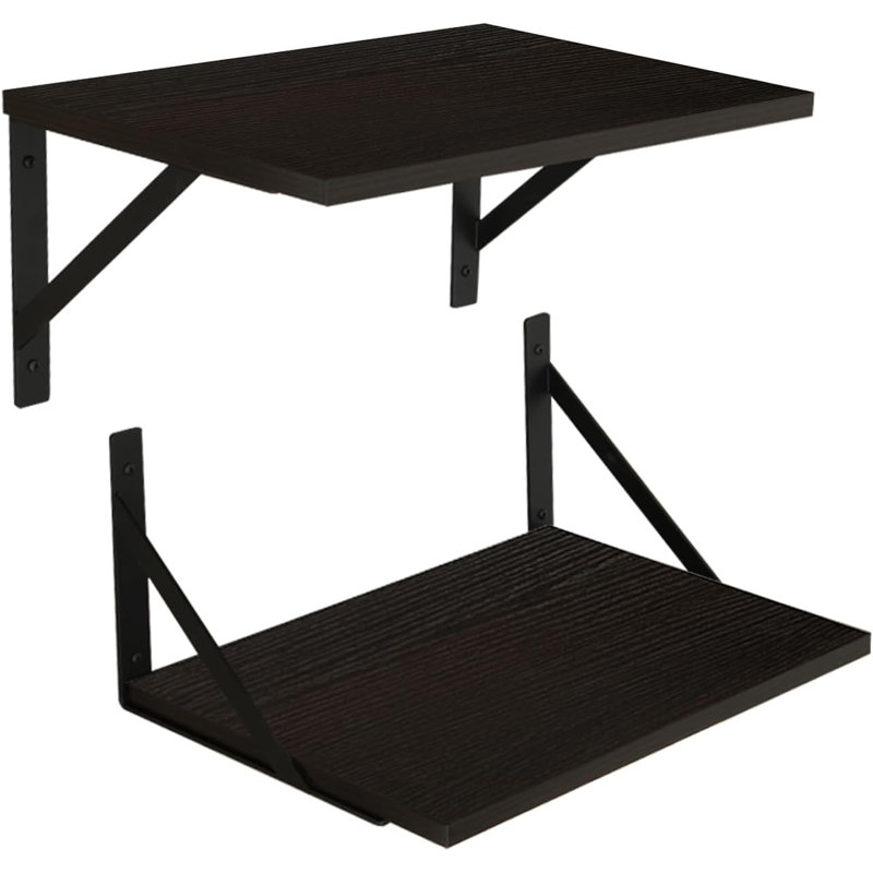 Deep Floating Wall Shelves Set Of 2 With Brackets, Wide Display Shelf For Living Room, Bathroom, Bedroom, Sturdy And Easy-To-Install Wall Mounted Bookshelf