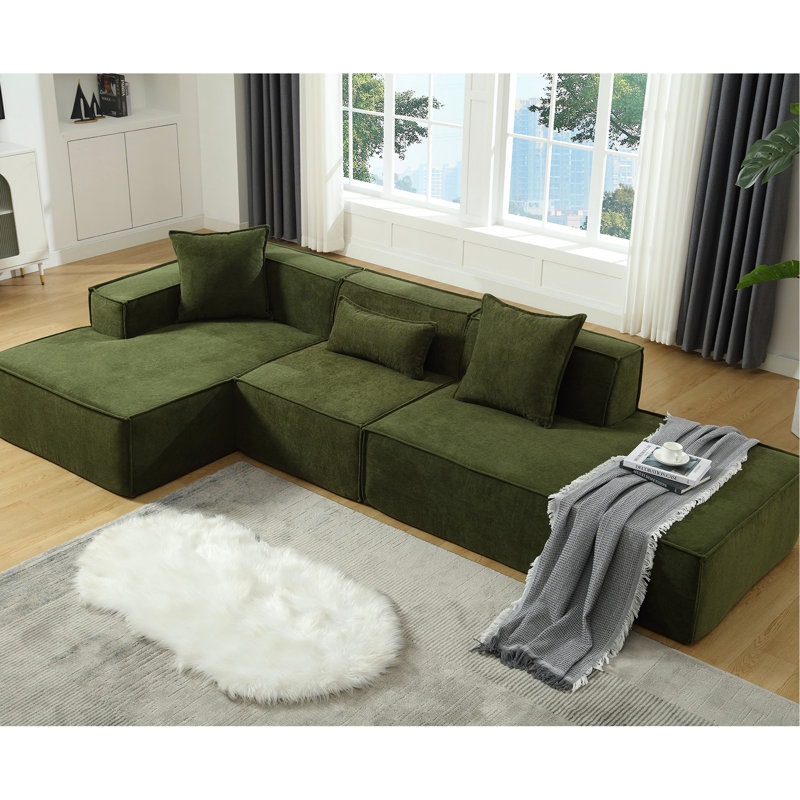 Canapé modulaire, design minimaliste moderne, revêtement, salon sans assemblage,