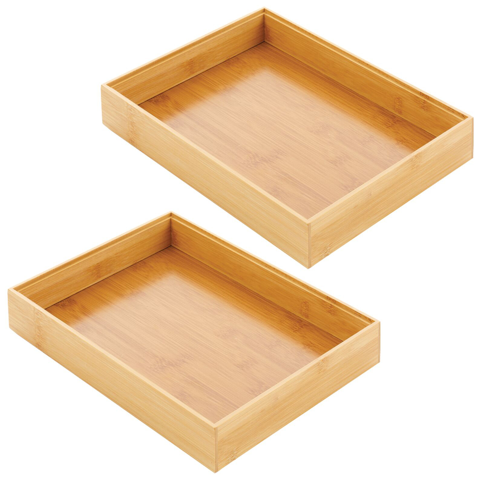 mDesign Stackable Wooden Bamboo Drawer Organizer Tray | Wayfair