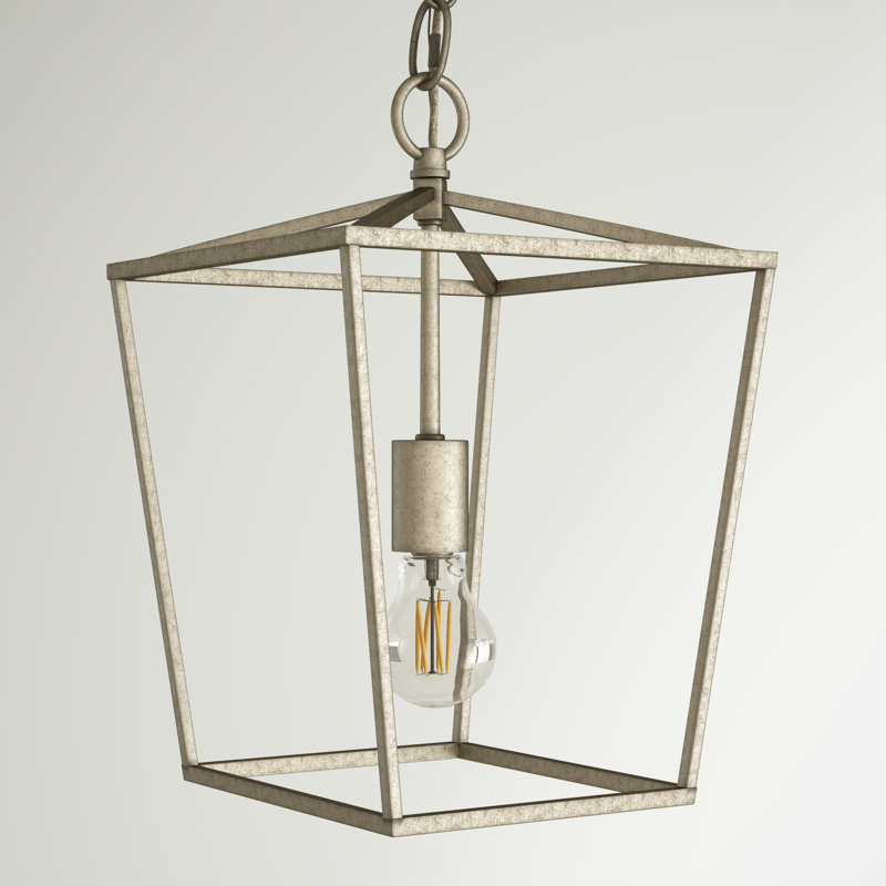 Luminaire suspendu géométrique 1 lumière Finnick, Argent rétro