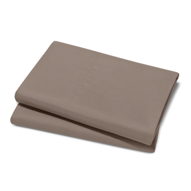 Microfiber Pillowcase Set Envelope Closure, Taupe, Standard Pillow Case