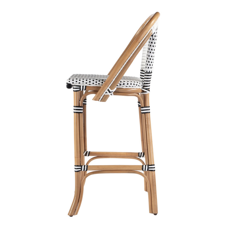 28" Bar Stool, Black/White
