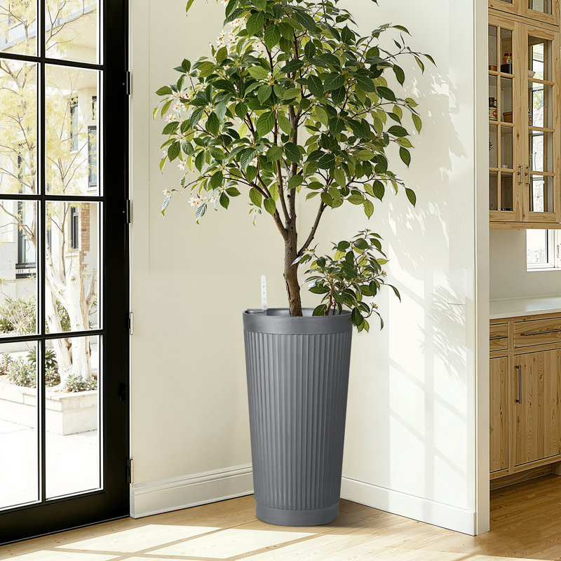 24" H Self-Watering Planter, Large Tall Planters with Saucers, Large Planters for Outdoor Indoor Plants - Elegant Home Décor & Ideal Christmas Gift