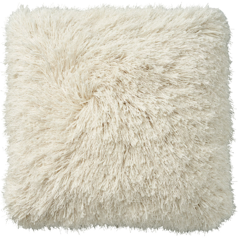 Amira Square Pillow Cover & Insert, Light Cream, 20" x 20"