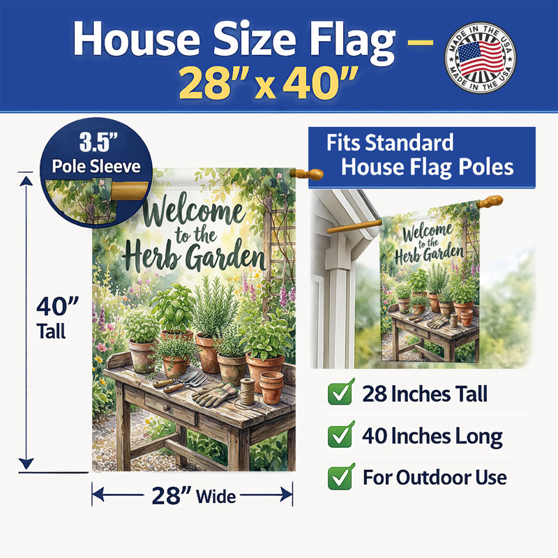 Drapeau Herb Garden Welcome House, House Size, Herb Garden
